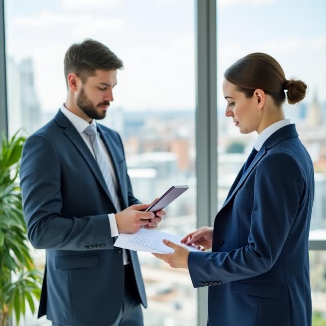 Abogado corporativo trabajando en despacho moderno en Madrid